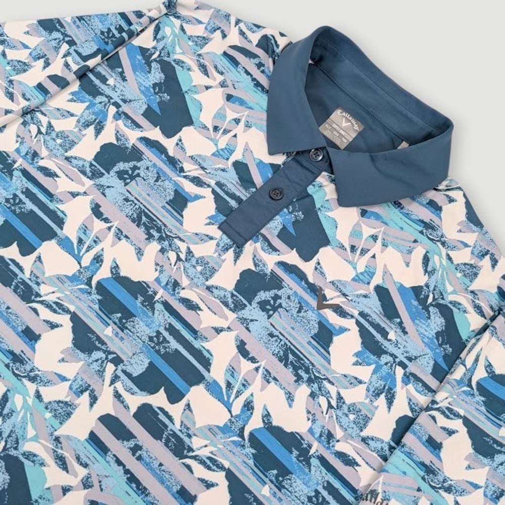 Callaway Opti-Dri Structured Floral Print Polo Mens XLT Tall Performance Golf